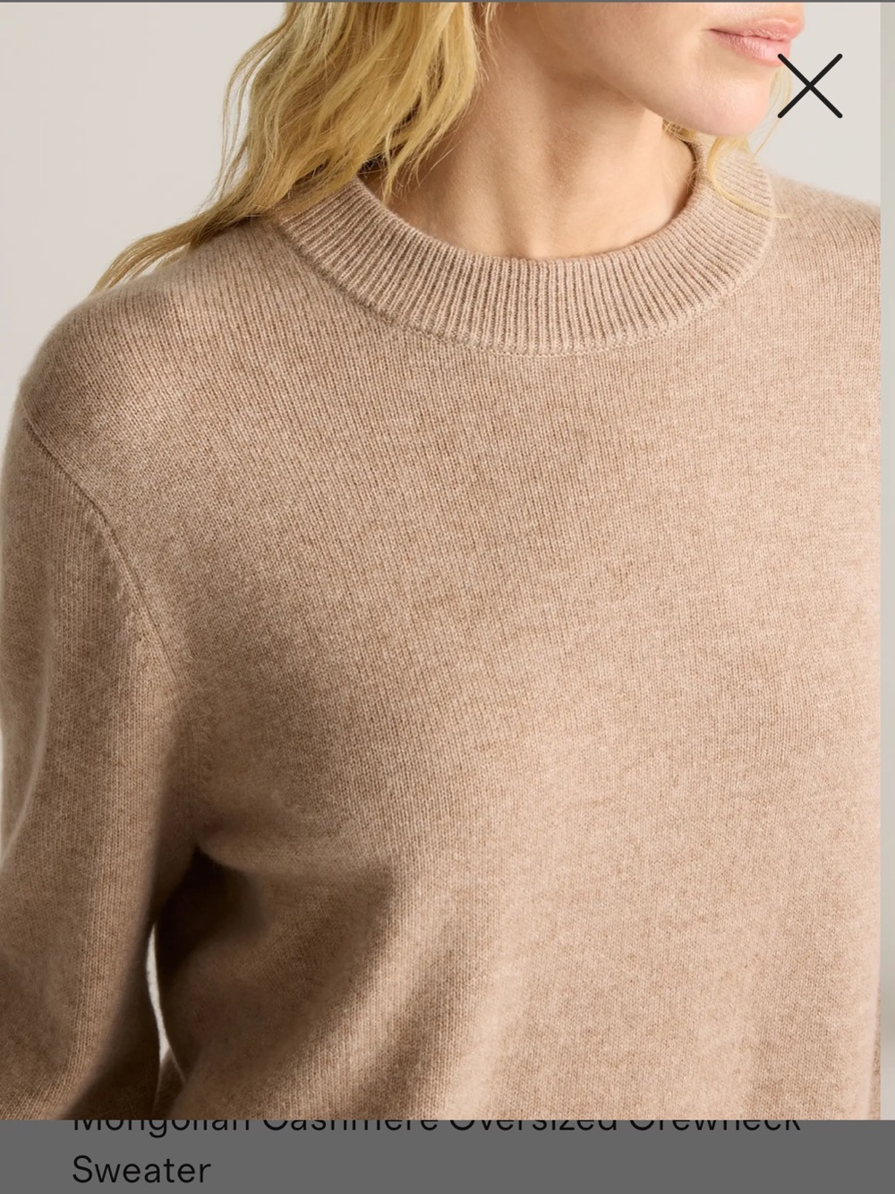 Quince Mongolian Cashmere Oversized Crewneck Sweater - Picture 3 of 3